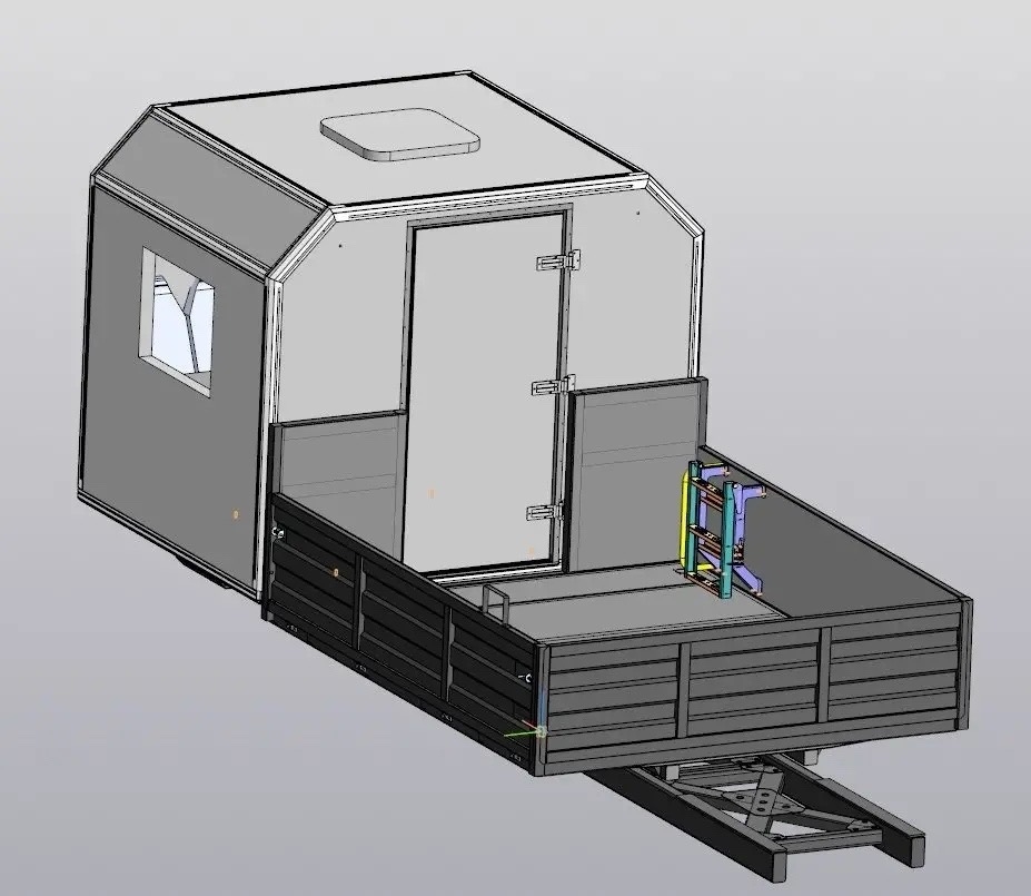 Чертеж: Грузопассажирский автомобиль ГПА Урал Next (4+2 места, с бортовой платформой и КМУ ИМ-95)