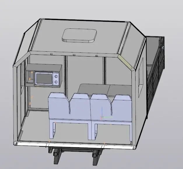 Чертеж: Грузопассажирский автомобиль ГПА Урал Next (4+2 места, с бортовой платформой и КМУ ИМ-95)
