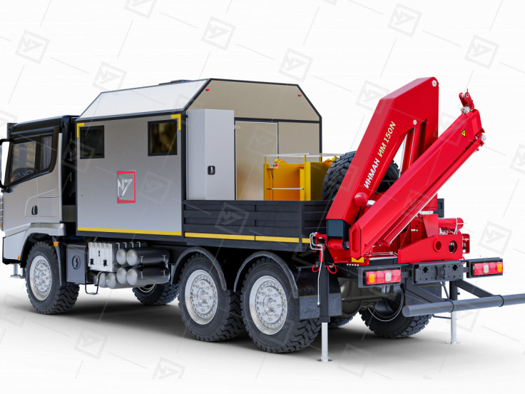 АРОК Shacman 3+2 с КМУ ИМ-50, люлька