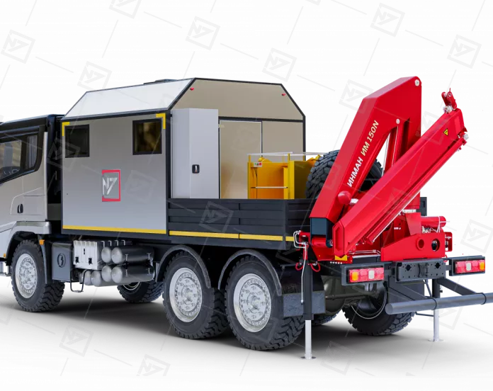 АРОК Shacman 3+2 с КМУ ИМ-50, люлька