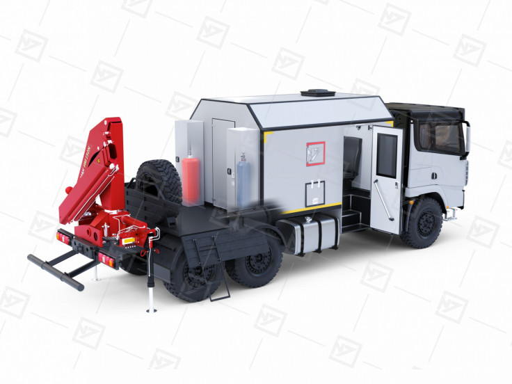 3.3 ПАРМ 3+2 Shacman с бортовой платформой и КМУ ИМ-20