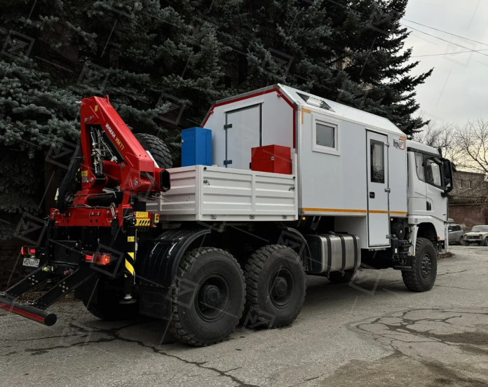 ПАРМ 3+2 Shacman с бортовой платформой (КМУ ИНМАН ИМ-77)