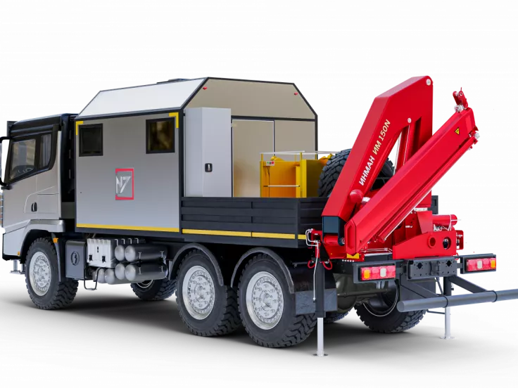 АРОК Shacman 3+2 с КМУ ИМ-50, люлька