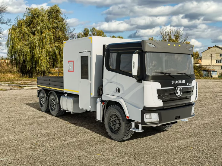 ГПА 6+2 Shacman SX32586V385  открытая грузовая площадка, оснащение класс С